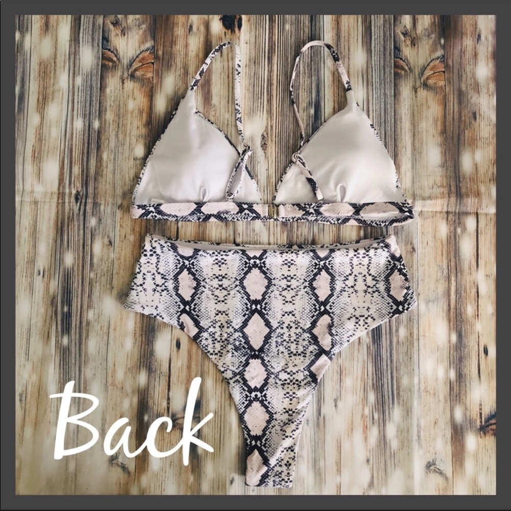New! Snakeskin High Waisted Bikini Swimsuit - Picture 8 of 8